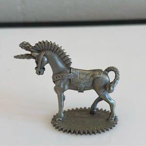 Vintage 1982 Spoontiques Pewter Unicorn Figurine